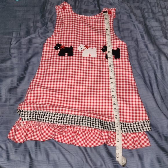 Red Checkered Kids Casual Dress - Picture 3 of 5